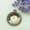 Zinc Alloy Enamel Pendant. Fashion jewelry findings. Lead-free. Flat Round 30x34.5mm. Sold by PC