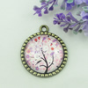 Zinc Alloy Enamel Pendant. Fashion jewelry findings. Lead-free. Flat Round 30x34.5mm. Sold by PC