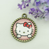 Zinc Alloy Enamel Pendant. Fashion jewelry findings. Lead-free. Flat Round 30x34.5mm. Sold by PC