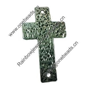 Connector. Fashion Zinc Alloy jewelry findings. Lead-free. Cross 49x27mm. Sold by Bag