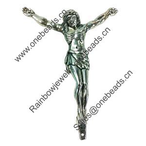 Pendant. Fashion Zinc Alloy jewelry findings. Lead-free. Cross 95x73mm. Sold by PCC