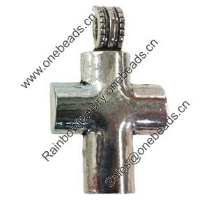 Pendant. Fashion Zinc Alloy jewelry findings. Lead-free. Cross 25x48mm. Sold by PC