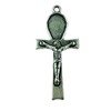 Pendant. Fashion Zinc Alloy jewelry findings. Lead-free. Cross 43x18mm. Sold by Bag