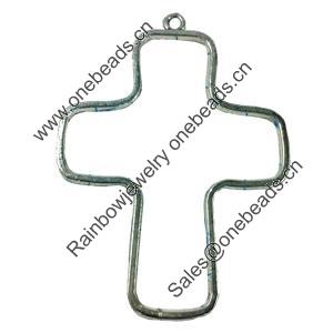 Pendant. Fashion Zinc Alloy jewelry findings. Lead-free. Cross 80x58mm. Sold by Bag