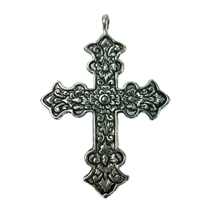 Pendant. Fashion Zinc Alloy jewelry findings. Lead-free. Cross 59x45mm. Sold by Bag
