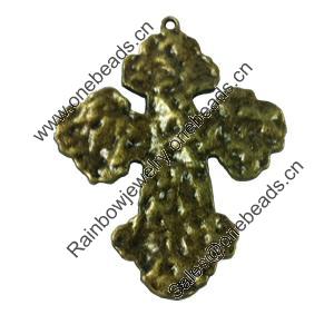 Pendant. Fashion Zinc Alloy jewelry findings. Lead-free. Cross 59x45mm. Sold by Bag