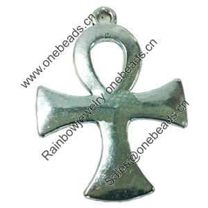 Pendant. Fashion Zinc Alloy jewelry findings. Lead-free. Cross 43x31mm. Sold by Bag