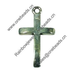 Pendant. Fashion Zinc Alloy jewelry findings. Lead-free. Cross 25x12mm. Sold by Bag