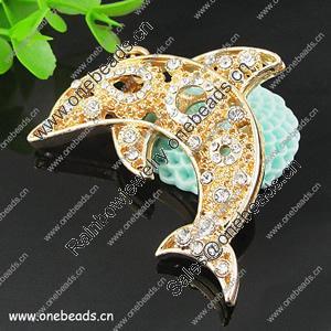 Zinc Alloy Pendant With Crystal Beads. Fashion Jewelry Findings. Animal 57x48x10mm. Sold by PC