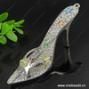 Zinc Alloy Pendant With Crystal Beads. Fashion Jewelry Findings. Shoes 86x35x24mm. Sold by PC
