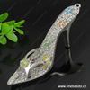 Zinc Alloy Pendant With Crystal Beads. Fashion Jewelry Findings. Shoes 86x35x24mm. Sold by PC