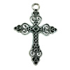 Pendant. Fashion Zinc Alloy jewelry findings. Cross 50x35mm. Sold by Bag
