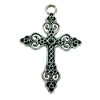 Pendant. Fashion Zinc Alloy jewelry findings. Cross 50x35mm. Sold by Bag