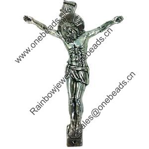 Pendant. Fashion Zinc Alloy jewelry findings. Cross 78x53mm. Sold by PC