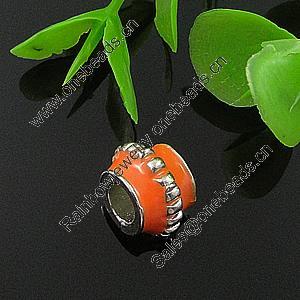 Europenan style Enamel Beads. Fashion jewelry findings. 8x11mm, Hole size:4.5mm. Sold by Bag