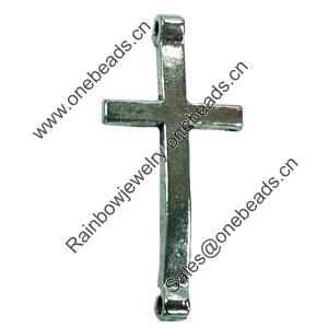Connector. Fashion Zinc Alloy jewelry findings. Cross 40x18mm. Sold by Bag