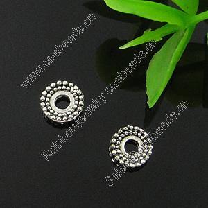 Spacer beads, Fashion Zinc Alloy jewelry findings, 6mm，Hole size:2mm. Sold by bag