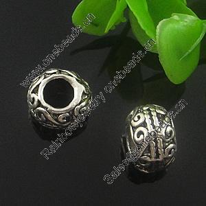 Europenan style Beads. Fashion jewelry findings. Drum 7.5x11mm, Hole size:5mm. Sold by Bag