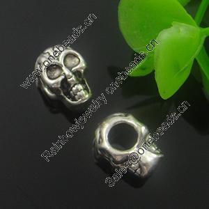 Europenan style Beads. Fashion jewelry findings. skeleton 12x7.5mm, Hole size:4.5mm. Sold by Bag