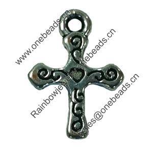 Pendant. Fashion Zinc Alloy jewelry findings. Cross 17x10mm. Sold by Bag