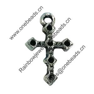 Pendant. Fashion Zinc Alloy jewelry findings. Cross 18x11mm. Sold by Bag