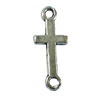 Connector. Fashion Zinc Alloy jewelry findings. Cross 19x9mm. Sold by Bag