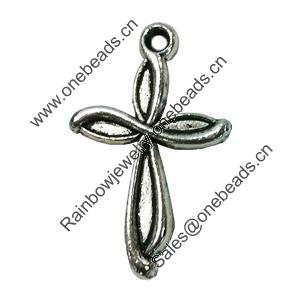 Pendant. Fashion Zinc Alloy jewelry findings. Cross 32x19mm. Sold by Bag