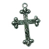 Pendant. Fashion Zinc Alloy jewelry findings. Cross 35x23mm. Sold by Bag