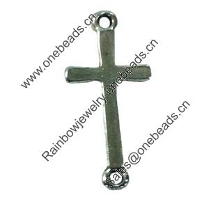 Pendant. Fashion Zinc Alloy jewelry findings. Cross 39x13mm. Sold by Bag