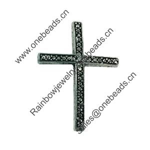 Connector. Fashion Zinc Alloy jewelry findings. Cross 35x26mm. Sold by Bag