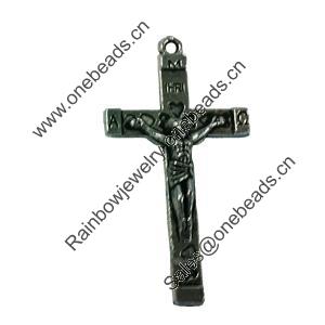 Pendant. Fashion Zinc Alloy jewelry findings. Cross 51x27.mm. Sold by Bag