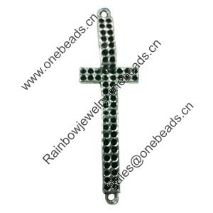 Connector. Fashion Zinc Alloy jewelry findings. Cross 53x15mm. Sold by Bag