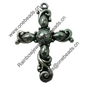 Pendant. Fashion Zinc Alloy jewelry findings. Cross 43x30mm. Sold by Bag