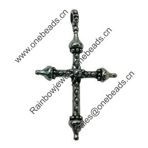 Pendant. Fashion Zinc Alloy jewelry findings. Cross 45x30mm. Sold by Bag