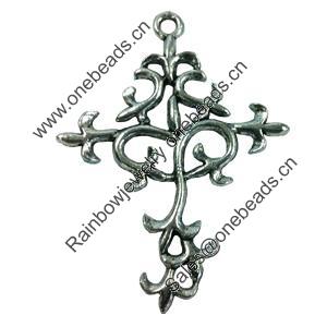 Pendant. Fashion Zinc Alloy jewelry findings. Cross 55x40mm. Sold by Bag