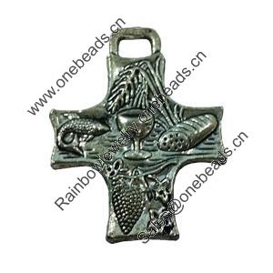 Pendant. Fashion Zinc Alloy jewelry findings. Cross 31x25mm. Sold by Bag