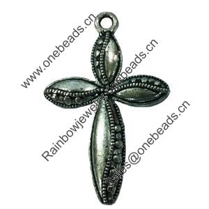 Pendant. Fashion Zinc Alloy jewelry findings. Cross 37x24mm. Sold by Bag