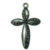 Pendant. Fashion Zinc Alloy jewelry findings. Cross 37x24mm. Sold by Bag

