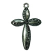 Pendant. Fashion Zinc Alloy jewelry findings. Cross 37x24mm. Sold by Bag