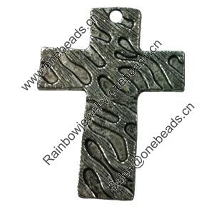 Pendant. Fashion Zinc Alloy jewelry findings. Cross 40x30mm. Sold by Bag
