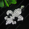Zinc Alloy Pendant With Crystal Beads. A Grade. Fashion Jewelry Findings. Anchor 72x91mm. Sold by PC
