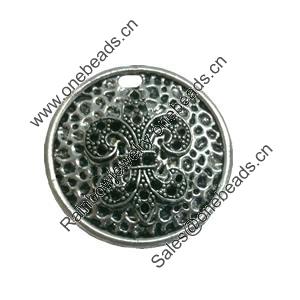 Pendant. Fashion Zinc Alloy jewelry findings. Flat Round 45mm. Sold by PC