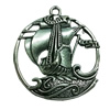 Pendant. Fashion Zinc Alloy jewelry findings. Flat round 45x40mm. Sold by Bag

