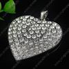 Zinc Alloy Pendant With Crystal Beads. A Grade. Fashion Jewelry Findings. Heart 48x48x5mm. Sold by PC
