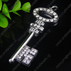 Zinc Alloy Pendant With Crystal Beads. A Grade. Fashion Jewelry Findings. Key 91x35x4mm. Sold by PC
