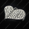 Zinc Alloy Pendant With Crystal Beads. A Grade. Fashion Jewelry Findings. Heart 23x30mm. Sold by PC
