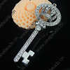 Zinc Alloy Pendant With Crystal Beads. A Grade. Fashion Jewelry Findings. Key 58x22x8mm. Sold by PC
