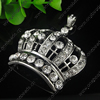Zinc Alloy Pendant With Crystal Beads. A Grade. Fashion Jewelry Findings. Crown 53x54x14mm. Sold by PC

