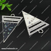 Zinc Alloy Pendant With Crystal Beads. Fashion Jewelry Findings. Triangle 71x46mm. Sold by PC
