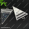 Zinc Alloy Pendant With Crystal Beads. Fashion Jewelry Findings. Triangle 71x46mm. Sold by PC